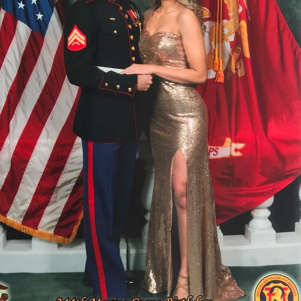 Champagne Prom or Military Ball Dress